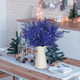 Cindeer 100 Pcs Christmas Tree Picks Sprays 10.24 Inch Glitter Artificial Pine Leaves Cedar Stems Faux Pine Needles Greenery Cedar Branches Ornament for Home Garland Wreath Winter Decor(Blue)