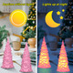4 Pcs LED Resin Table Christmas Tree with Sequins 6.3'' Tall Glitter Tabletop LED Trees Battery Operated Lighted Christmas Tree Decor for Xmas Party Decor Centerpiece s(Pink)