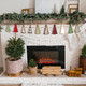 Wooden Rustic Christmas Tree Shaped Banner Farmhouse Christmas Tree Hanging Ornaments Retro Red and Green Xmas Tree Banner for Christmas Party Home Wall Decor Mantel Fireplace