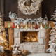 Wooden Rustic Christmas Tree Shaped Banner Farmhouse Christmas Tree Hanging Ornaments Retro Red and Green Xmas Tree Banner for Christmas Party Home Wall Decor Mantel Fireplace