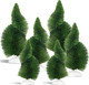 12 Pcs Green Mini Christmas Trees Whimsical Curved Christmas Frost Trees Artificial Xmas Mini Table Decoration for Christmas Village Home Kitchen Christmas Party