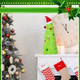Civaner Tabletop Mini Christmas Tree 18 Inch Artificial Tabletop Christmas Tree Plush Christmas Table Decorations with Christmas Ball, Santa Hat for Christmas Indoor Home Kitchen Dining Table Decor