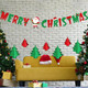 Comelodiant Merry Christmas Banner Glitter Christmas Banner Red &Green Christmas Bunting Banner Sign for Xmas Decorations Indoor Christmas Home Wall Fireplace Mantel Décor