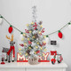 Artificial Mini Christmas Tree with LED Lights, 21 Inch Table Top Christmas Tree with Red Berries and Pine Cones for Holiday Decoration