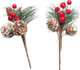 Crafare 20 Pack Artificial Christmas Tree Picks Assorted Red Berry Pine Picks Spray with Pinecones Apples Holly Leaves Winter Holiday Season Déco