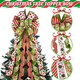 Grinchy Christmas Tree Topper Bow - 45'' x 13'' Large Glitter Polka Dot Wreath Bow with Peppermint Pattern Edge - Christmas Tree and Wreath Decor, Christmas Wired Ribbon Bow Decorations Grinchy Christmas Tree Topper Bow - 45'' x 13'' Large Glitter Polka Dot Wreath Bow with Peppermint Pattern Edge - Christmas Tree and Wreath Decor, Christmas Wired Ribbon Bow Decorations
