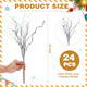 Christmas Glitter Curly Tree Picks Wispy Willow Stem Glittered Twigs Decor Wreath Garland Floral Arrangement Glitter Stems for Xmas Tree Decor(Silver,24 Pcs)