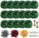 301ft Christmas Garland 17 Artificial Garland Soft Greenery Garland 300 Buffalo Bows and 8 LED Lights with 2 Rope Green Prelit Garland for Xmas Mantel Stair Fireplace Decor