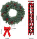 Outdoor Christmas Wreath for Front Door, Christmas Wreaths 20in Indoor Christmas Wreath, PVC Tips, Bow Ribbon, Christmas Door Banner