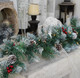 Pre-Lit Artificial Christmas Garland, Snowflake Garland, White Lights 50, Decorated with Pine Cones, Berry Clusters, Plug in, Christmas Decorations, 9 Feet