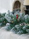 Pre-Lit Artificial Christmas Garland, Snowflake Garland, White Lights 50, Decorated with Pine Cones, Berry Clusters, Plug in, Christmas Decorations, 9 Feet