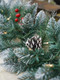 Pre-Lit Artificial Christmas Garland, Snowflake Garland, White Lights 50, Decorated with Pine Cones, Berry Clusters, Plug in, Christmas Decorations, 9 Feet