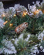 Pre-Lit Artificial Christmas Garland, Snowy Garland, White Lights 50, Decorated with Pine Cones, Berry Clusters,Pine Needle,Plug in, Christmas Decorations, 6 Feet