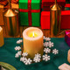 2 Pcs Christmas Candle Rings Snowflake Candle Wreath Glitter Vintage Wood Candle Wreaths for Pillar Candles 3.9 Inch Frosty Candles Holder for Christmas Winter Rustic Table Centerpiece Decor