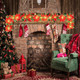 Dazzle Bright 7 FT Christmas Poinsettia Flowers Garland Decorations, 10 LED Lighted Artificial Velvet String Lights with Red Berries Holly Leaves, Xmas Ornaments for Indoor Outdoor Fireplace Decor