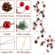 2 Pack Christmas Garland, 6.56 Ft LED String Light with Pine Cones, Red Berries, Bells for Xmas Decor Mantle Fireplace Christmas Holiday Party Thanksgiving Decoration, 20 LED Lights, Battery Operated 2 Pack Christmas Garland, 6.56 Ft LED String Light with Pine Cones, Red Berries, Bells for Xmas Decor Mantle Fireplace Christmas Holiday Party Thanksgiving Decoration, 20 LED Lights, Battery Operated