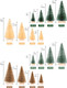 DDHS 24PCS Artificial Mini Christmas Trees, 4-Color Bottle Brush Christmas Tree with Wooden Base, Artificial Frosted Sisal Christmas Tree Furniture Desktop Decoration Winter Crafts Ornaments