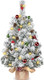 DDHS Artificial Tabletop Christmas Tree,2ft Small Christmas Tree with Ornaments Balls Pine Cones Berries, and 30 Lights Snow Tree, Pre Lit Xmas Tree for Table Home Christmas Party Decor