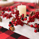 DearHouse 6Ft Red Berry Christmas Garland Clearance, Berry Garland Wired Stems with Assorted Large Red and Black Berries for Holiday Winter Year Decor