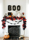 DearHouse 2 Pack Fall Garland Maple Leaf Clearance, 5.9Ft/Piece Halloween Maple Garland Black and Red Autumn Foliage Garland Halloween Decor for Home Fireplace Party (Black and Red)