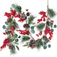 DearHouse 6 FT Red Berry Christmas Garland with Berries Pine Cones Spruce Eucalyptus Leaves Winter Greenery Garland for Holiday Season Mantel Fireplace Table Runner Centerpiece Decor