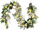 Decorbyhannah Christmas Garland with Lights, 6ft Lighted Artificial Greenery Garland Christmas Decorations with Pinecone and Green Gold Ornaments, Battery Operated Christmas Garland Indoor for Mantle