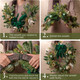 Decorbyhannah Collapsible Christmas Wreath, 24 inch Christmas Wreaths for Front Door with Lights, Artificial Reef Indoor Outdoor Decorations with Bow Pinecone Ornaments for Table Window (Green Gold)