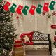 Christmas Decorations Red and Green Felt Christmas Socks Banner Garland, 8pcs Xmas Socks Streamer for Indoor Holiday Wall Window Door Decoration