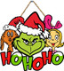 Christmas Wooden Sign Hanging Christmas Hanging Sign Wooden Merry Christmas Cartoon Dog Wooden Ornaments for Holiday Xmas Year Door Wall Home Winter Festival