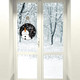 Deroro Let It Snow Snowman Sign for Front Door Decor, Winter Welcome Farmhouse Wood Door Hanger for Outdoor Outside Porch, Rustic Snowflakes Black Wooden Wreath Wall Hanging Decoration