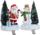2 Set Christmas Snowman Stocking Holders for Fireplace Mantle Garland Mantel Clips Stocking Hook Santa Claus Stocking Hangers Holiday Decor (2,C- Santa Claus)