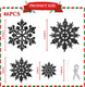 46 Pcs Black Glitter Snowflake Ornaments Various Size Plastic Winter Snowflakes Ornaments Christmas Tree Decorations with Silver Rope for Wonderland Christmas Tree Window Door Accessories (Black)