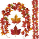 DILATATA 2 Pack 5.5ft/Pieces Fake Fall Maple Leaves Garland for Mantle Artificial Autumn Foliage Garland Fall Decor for Home Wedding Fireplace Party Hanging Vine Garland