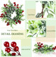 Dingion 8 Pieces Christmas Candle Rings Wreaths Christmas Kitchen Cabinet Wreaths Christmas Wreaths Table Centerpieces Mini Rings Wreaths for Pillars Window Chair Wall Decorations (Red Berry)