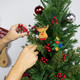 30 PCs Christmas Tree Picks Classic Christmas Picks 9.5 Inches Pine Needle Branches 6.5 Inches Red Holly Berry Stems for Winter Craft Wrapping Tree Garland Vase Floral Arrangements