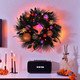 20 Inches Black Christmas Wreath Halloween Wreath Handmade Black Wreath for Front Door Porch Mantel Fireplace Window Wall Indoor Outdoor Halloween Christmas Winter Birthday Decor