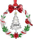 Dolicer Christmas Ornament for Christmas Tree Decoration, Hanging Silver Metal Dated Christmas Ornaments with Rotable Tree for Holiday Decorative Keepsake (1Pack)
