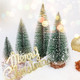 Small Christmas Tree Decorations Indoor, Bottle Brush Trees Christmas Centerpieces for Tables, Fake Pine Sisal Winter Decor with Wooden Base Box for Xmas Holiday Party Home Craft, 4Pcs