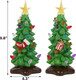 DR.DUDU 2 Pack Christmas Tree Tabletop Decorations, Small Christmas Trees with Multi-Color Lights Resin Lighted Tree Figurine Battery Operated for Office Home Holiday Decoration