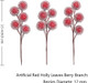 DRWATE Artificial Red Holly Leaves Berry Picks Stems Fake Winter Christmas Berries Decor for DIY Garland and Holiday Wreath Ornaments, 16 Branch by Bilipala
