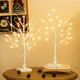 EAMBRITE Birch Tree with Led Lights, White Christmas Decorations Indoor with Timer, Lighted Mini Small Artificial Lamp Prelit Twig Tree Battery Operated for Table Centerpiece Home Decor 2Pack