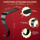 Edoneery Christmas Stocking Holders for Mantle with Silicone Anti-Slip Strips, Fireplace Mantel Stocking Hangers for Shelf, Garland Grips Hooks for Xmas & Family Party Decoration (Black, 4)