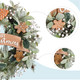 24“ Christmas Wreath Winter Wreath for Front Door with Lamb's Ear Leaves Holly Leaves Berries Gingerbread Decoration Wreath for Farmhouse Indoor Outdoor Holiday Home Decor