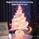 Mini Christmas Tree with Light and Music, Small Christmas Tree, with Spinning Base, Sing Jingle Bells,20 INCH Tabletop Christmas Tree, Flocking Material with Christmas Decor, Small Xmas Tree