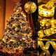 64ft Gold Christmas Ribbon Lights with 200 Led Fairy Lights Battery-Powered Copper Wire Ribbon Bows Lights for Christmas Year Decor