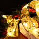 64ft Gold Christmas Ribbon Lights with 200 Led Fairy Lights Battery-Powered Copper Wire Ribbon Bows Lights for Christmas Year Decor