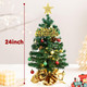 24Inch Small Christmas Tree with Lights, Tabletop Mini Christmas Tree Prelit for Office Table Decor, Small Xmas Tree with 50 Warm LED Lights (Gree)