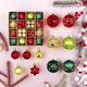 44pcs Christmas Ball Ornaments,Christmas Ball Ornaments Set for Christmas, Holiday, Wreath & Party Decorations,with Hanging Loop (44pcs, Greenred) (Style01)