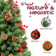 Mini Christmas Tree Small Tabletop Artificial Xmas Tree 2 FT 8 Lighting Modes, Battery-Operated Christmas Decor Ornaments Cement Base