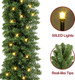 9FT Prelit Christmas Garland Artificial Pine Garland Decoration 50LED Battery Operated Warm Lights and Timer Xmas Garlands Decor Indoor Outdoor (1)